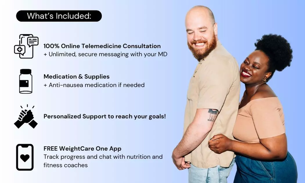 Semaglutide & Tirzepatide Weight Loss Program with Consultation from WeightCare + FREE Health App (Up to 83% Off!)